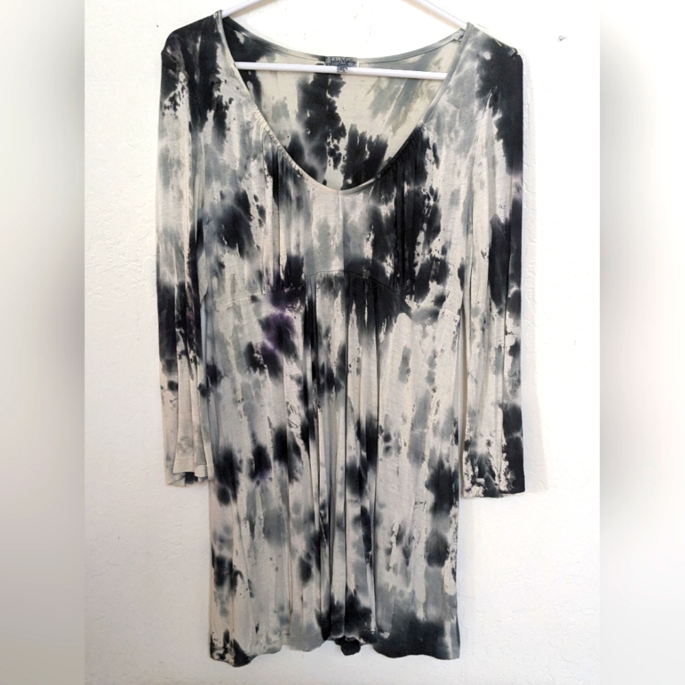 Julie Mango T-Shirt Dress size XL black white